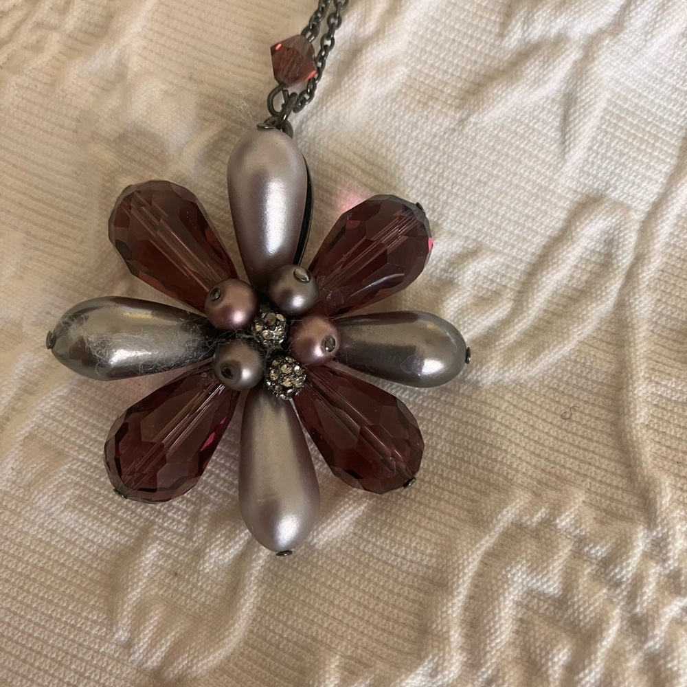 Carolee Floral Purple Pendant Necklace. Used good condition